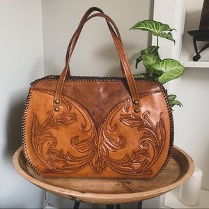 Vintage Tooled Leather Handbag